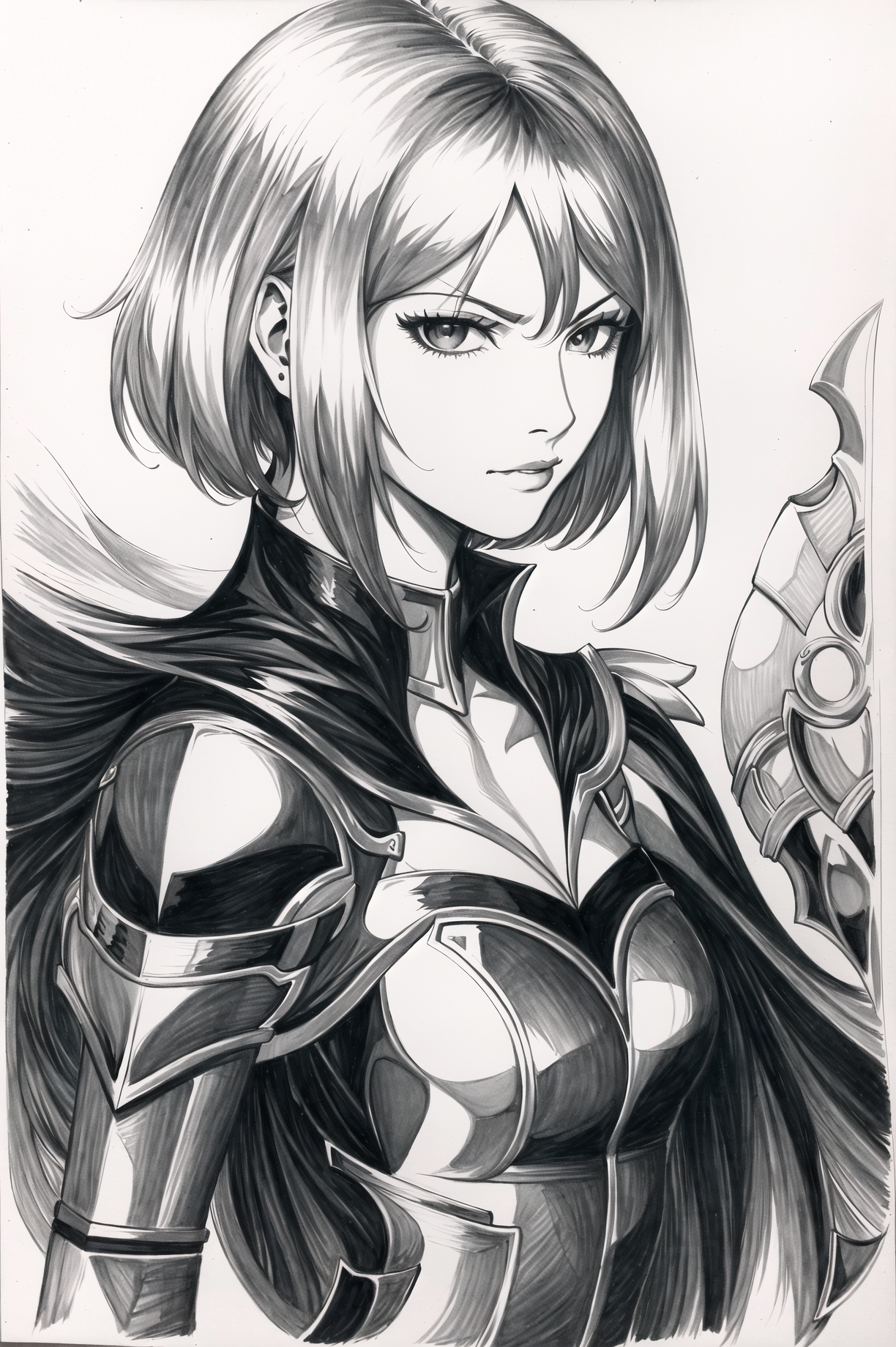 10072141-667688150-artgerm, masterpiece, best quality, traditional art, 1girl, black collar, blonde hair, cape, closed mouth, collar, from side, fu.png